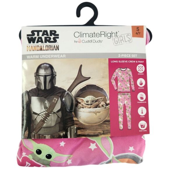 Girls Star Wars Mandalorian Thermal Baselayer Set Size Small 6/7 ClimateRight - Picture 1 of 8